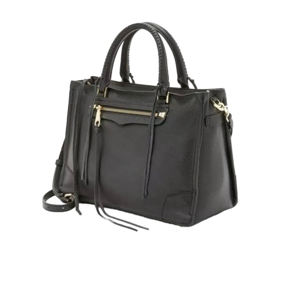 Rebecca Minkoff Black Leather Regan Satchel - Picture 1 of 9